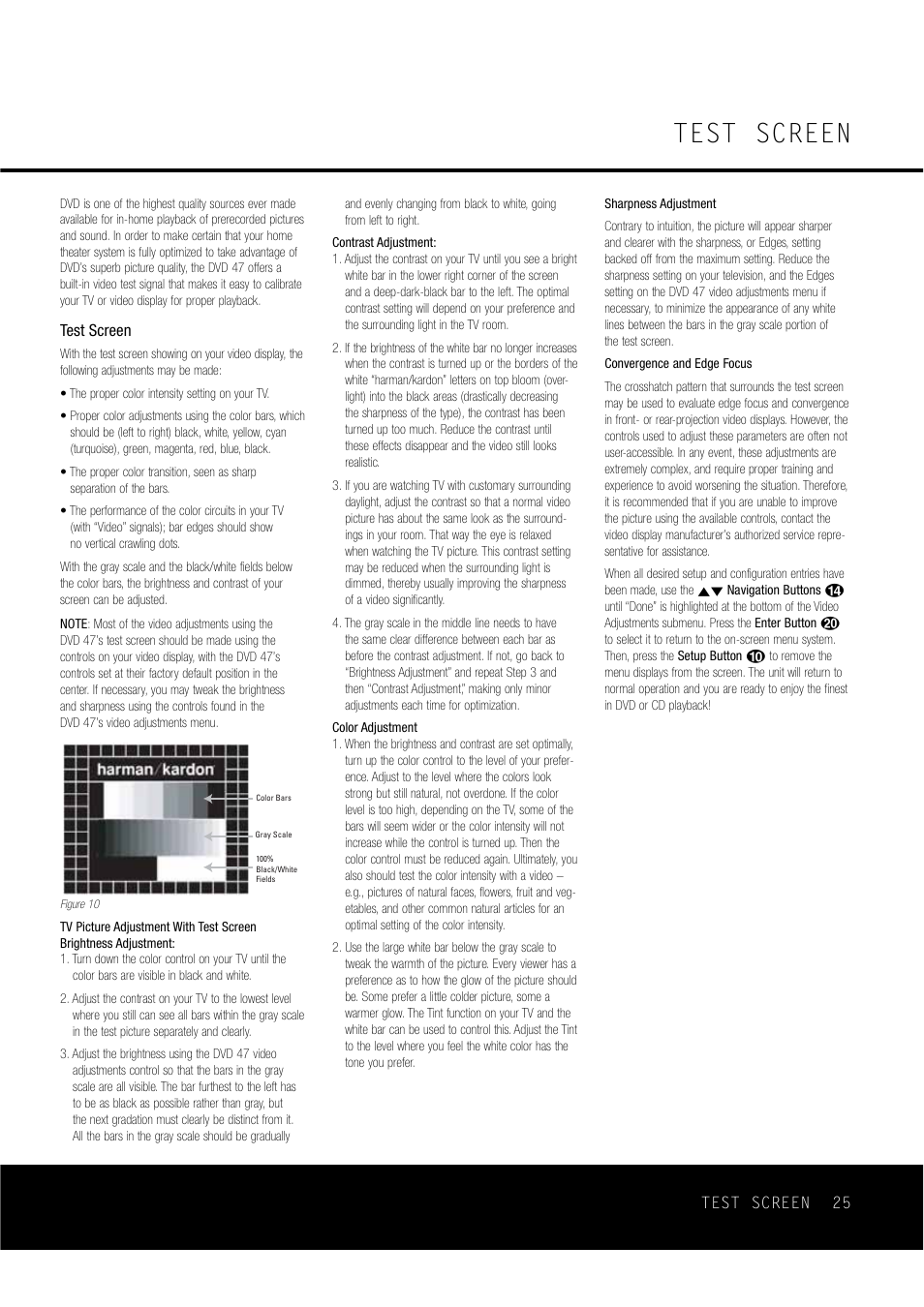 Test screen | Harman-Kardon DVD47 User Manual | Page 25 / 40