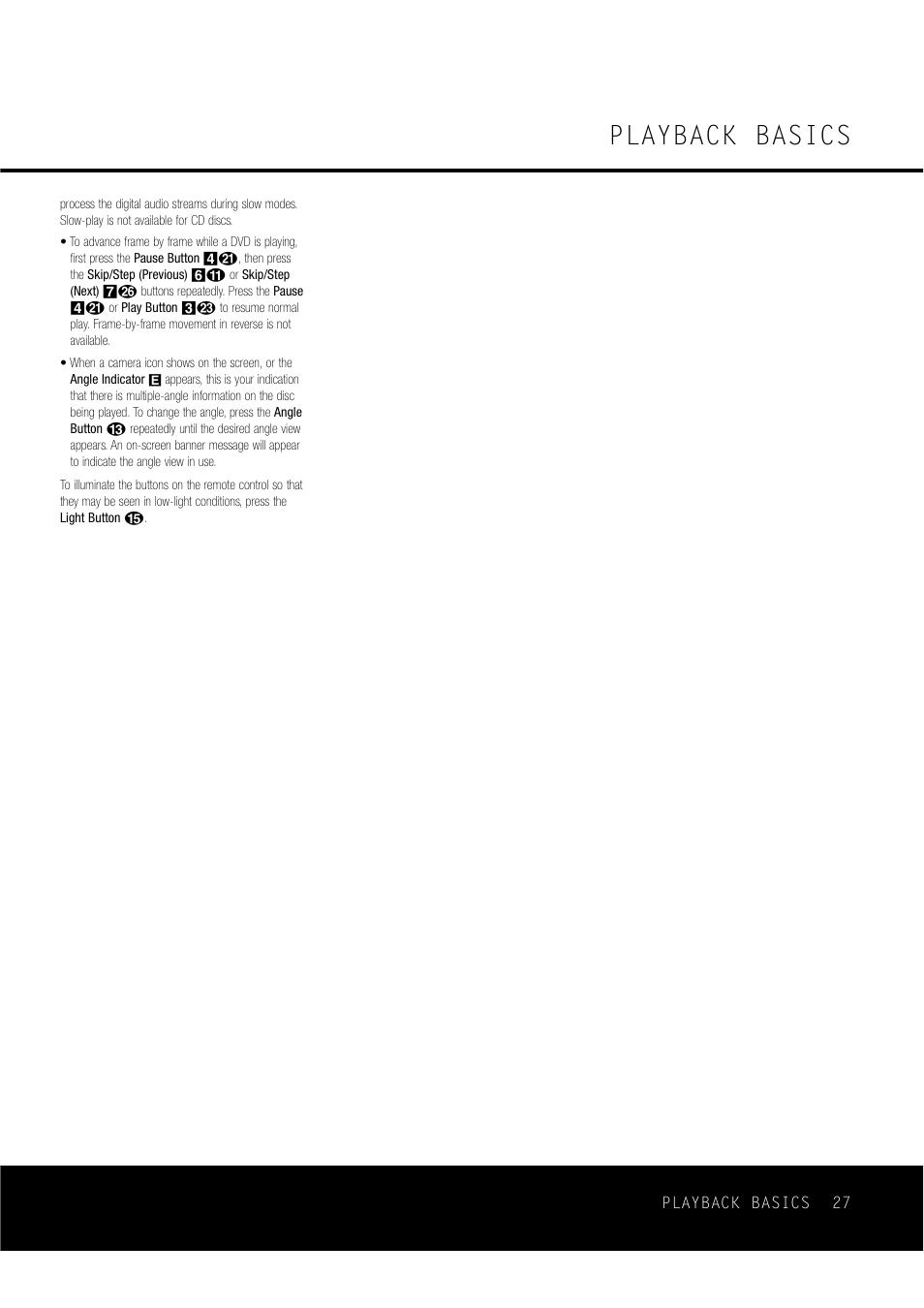 Playback basics | Harman-Kardon DVD47 User Manual | Page 27 / 40