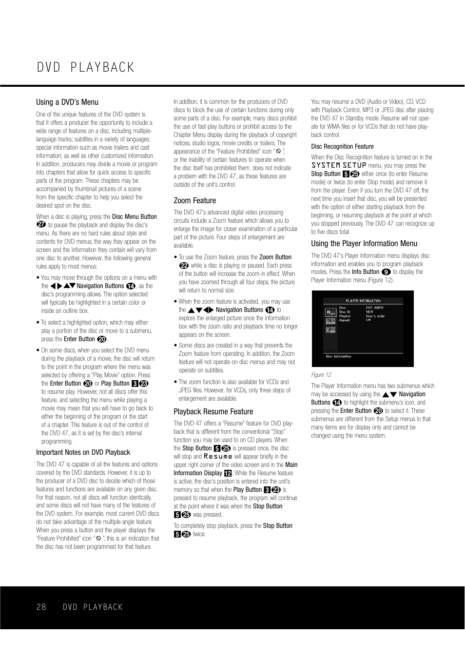 Dvd playback | Harman-Kardon DVD47 User Manual | Page 28 / 40