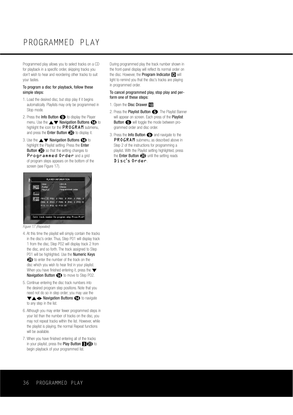 Programmed play | Harman-Kardon DVD47 User Manual | Page 36 / 40