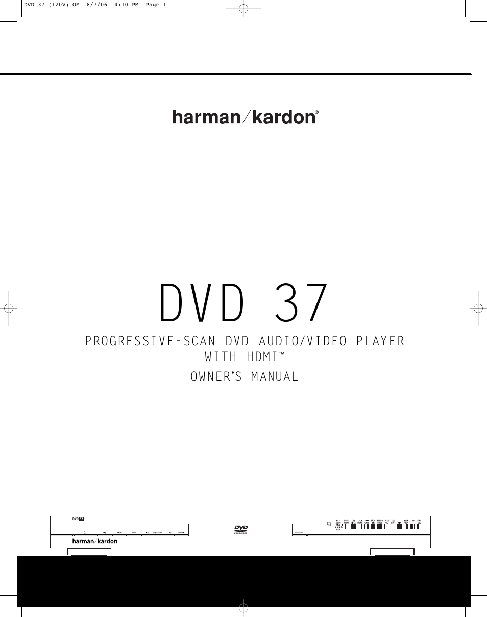 Harman-Kardon DVD 37 User Manual | 40 pages