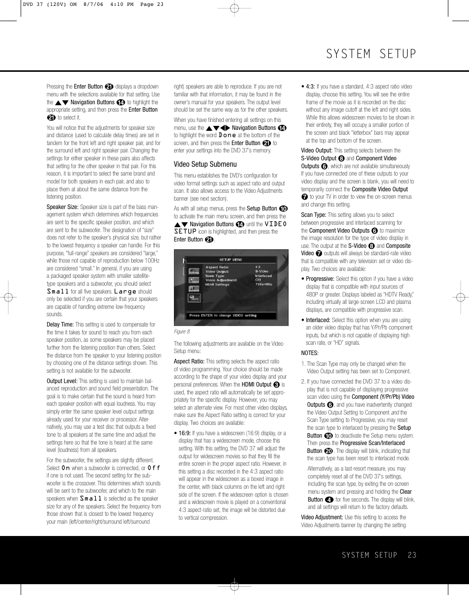 System setup | Harman-Kardon DVD 37 User Manual | Page 23 / 40