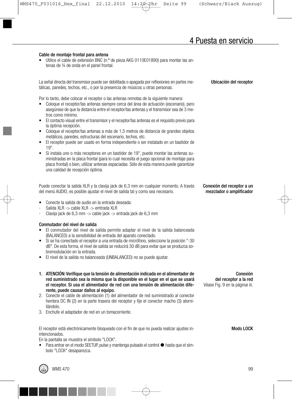 4 puesta en servicio | Harman-Kardon WMS 470 User Manual | Page 105 / 142