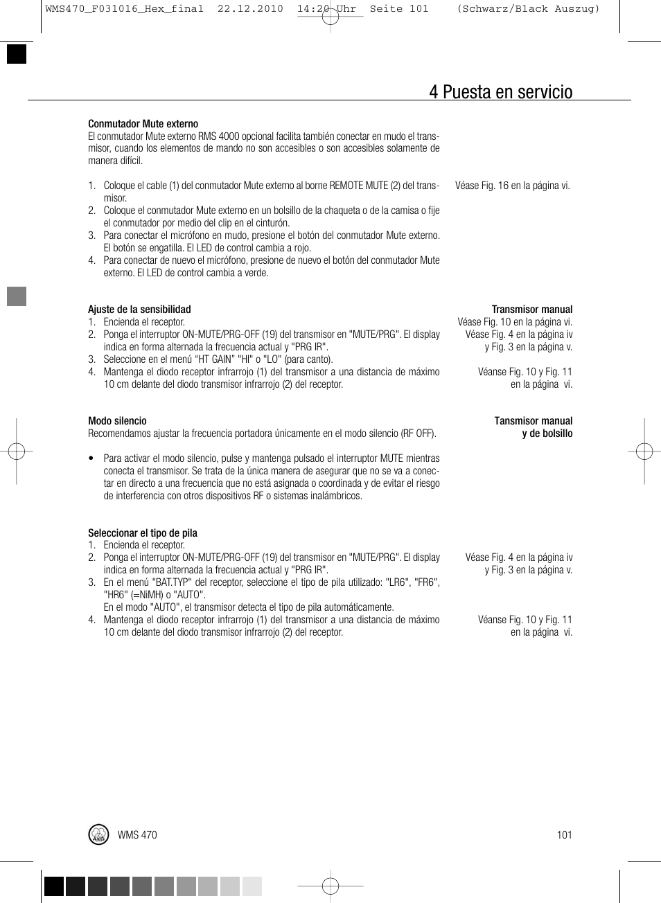 4 puesta en servicio | Harman-Kardon WMS 470 User Manual | Page 107 / 142