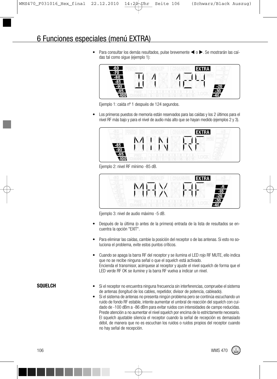 6 funciones especiales (menú extra) | Harman-Kardon WMS 470 User Manual | Page 112 / 142