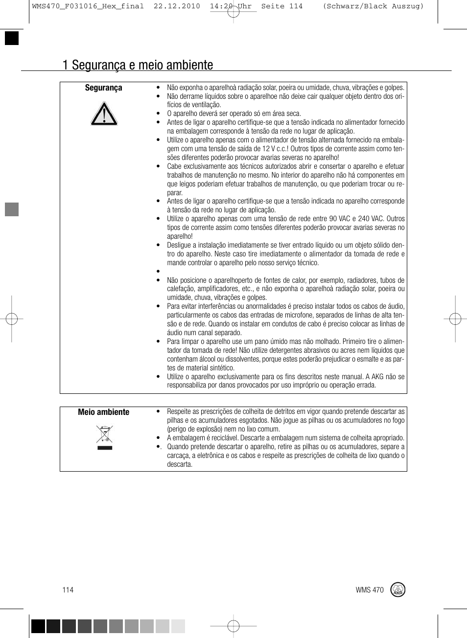 1 segurança e meio ambiente | Harman-Kardon WMS 470 User Manual | Page 120 / 142