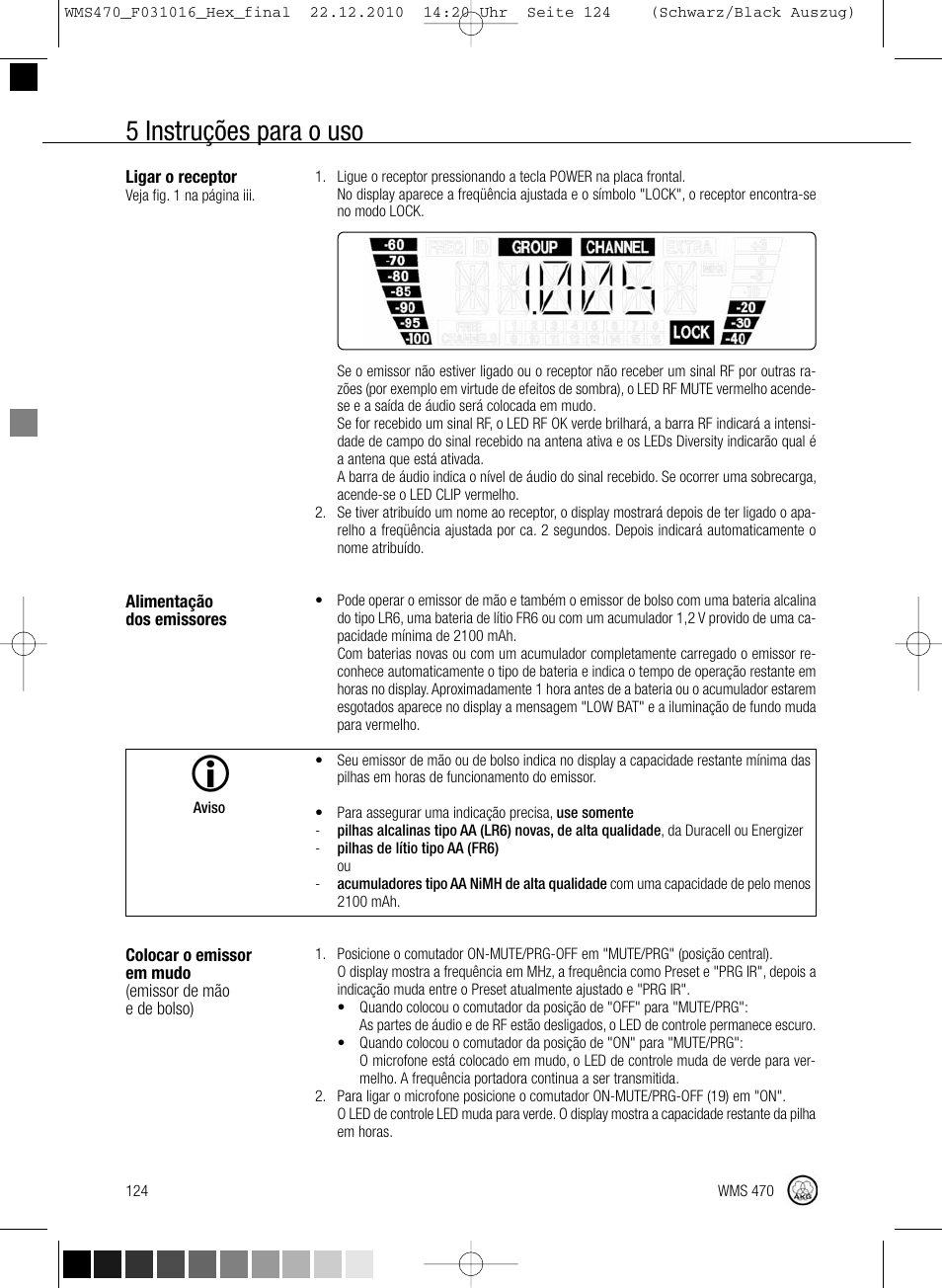 5 instruções para o uso | Harman-Kardon WMS 470 User Manual | Page 130 / 142