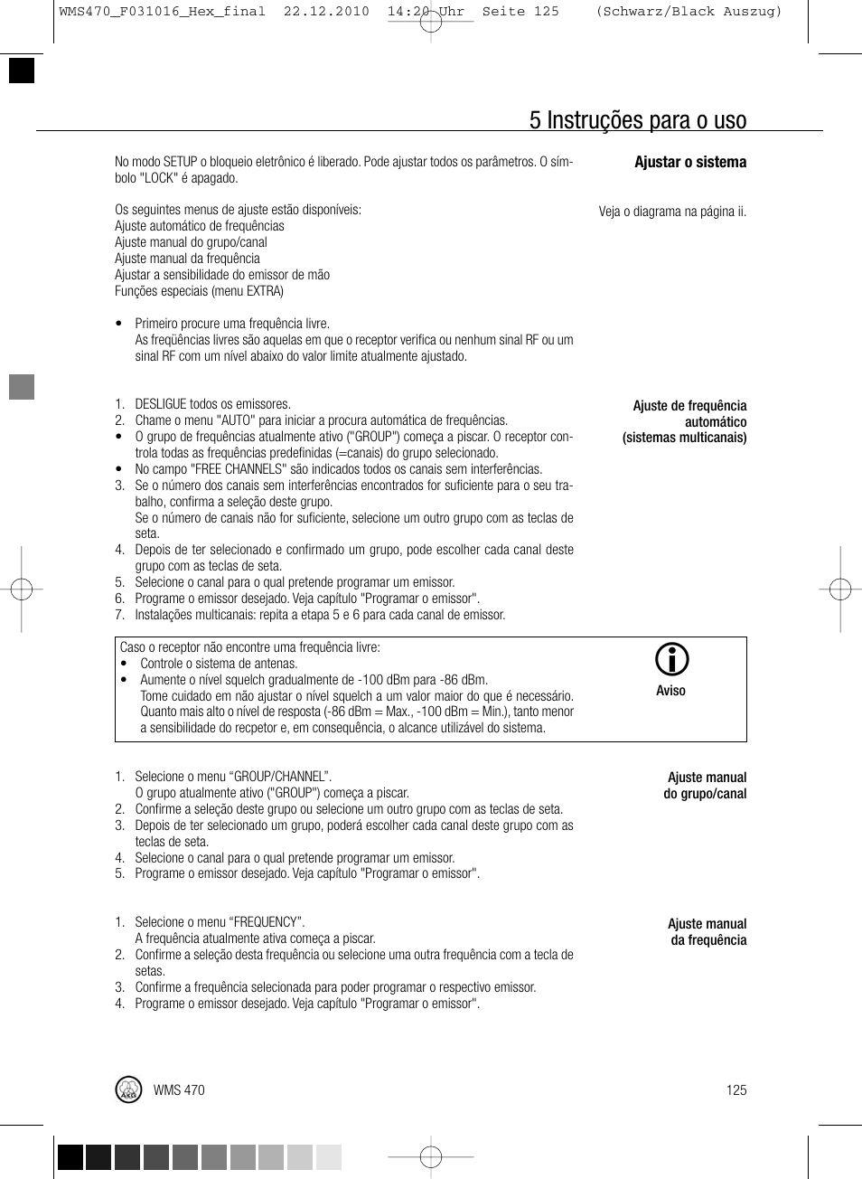 5 instruções para o uso | Harman-Kardon WMS 470 User Manual | Page 131 / 142