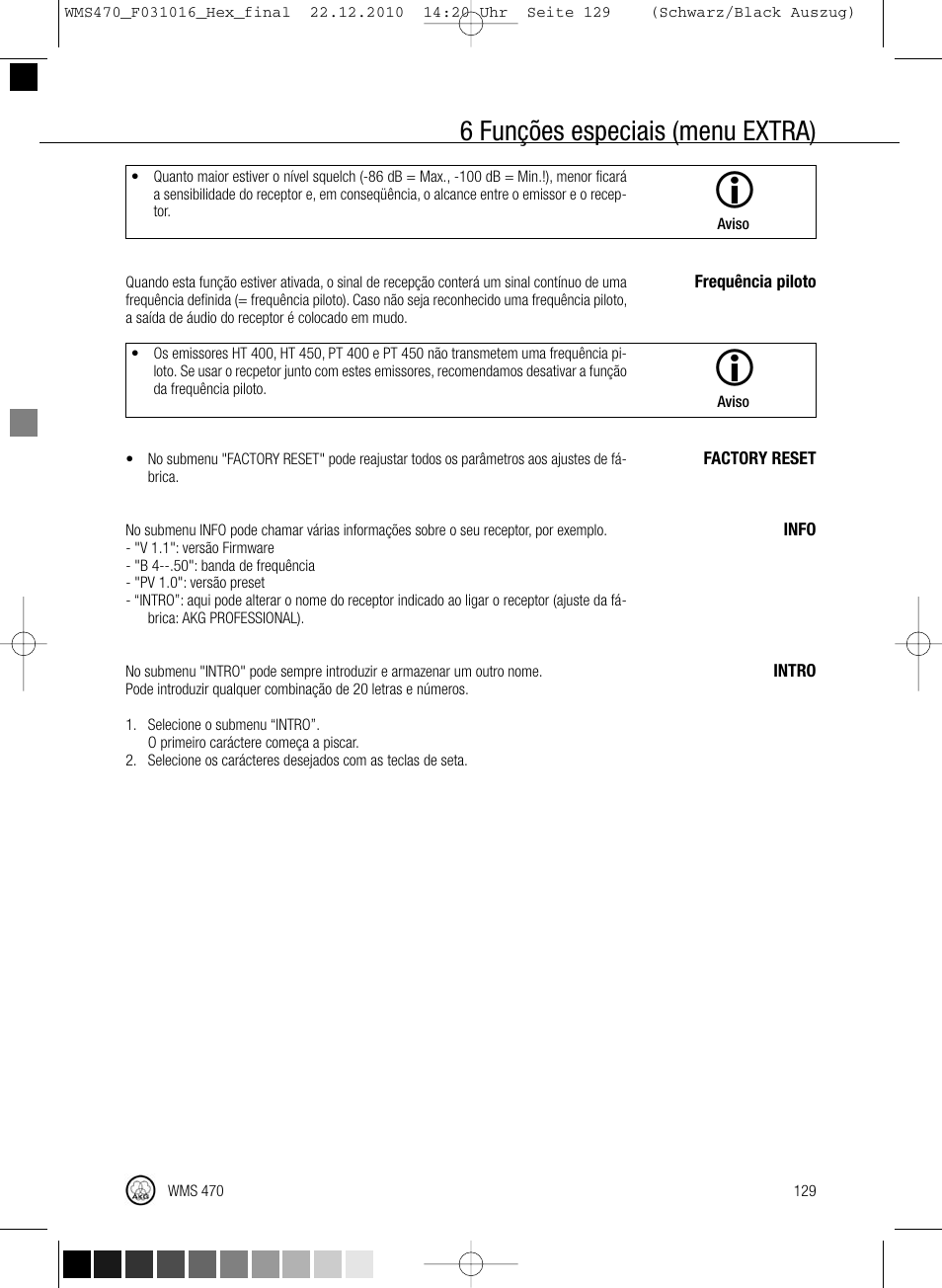 6 funções especiais (menu extra) | Harman-Kardon WMS 470 User Manual | Page 135 / 142