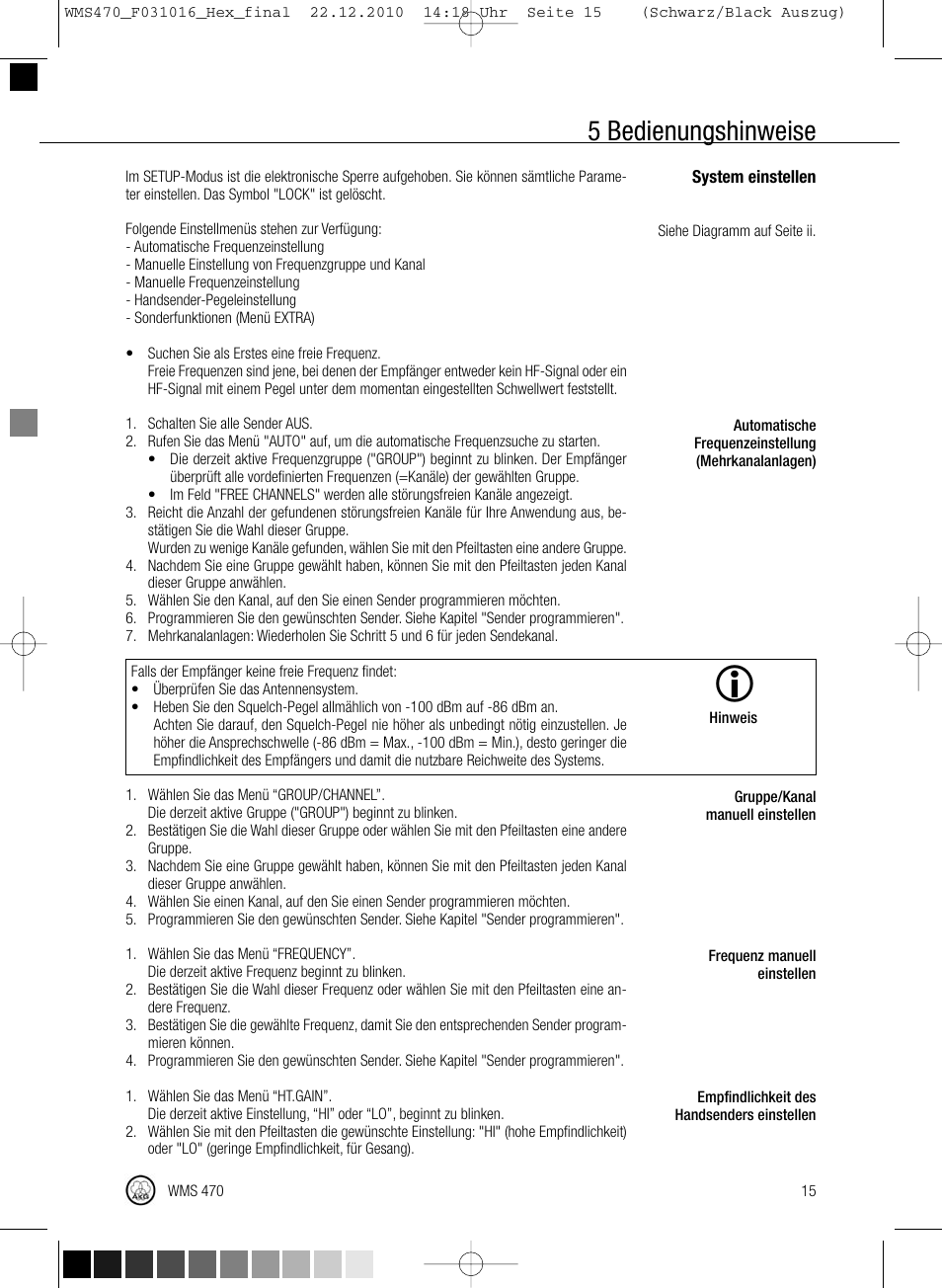 5 bedienungshinweise | Harman-Kardon WMS 470 User Manual | Page 21 / 142