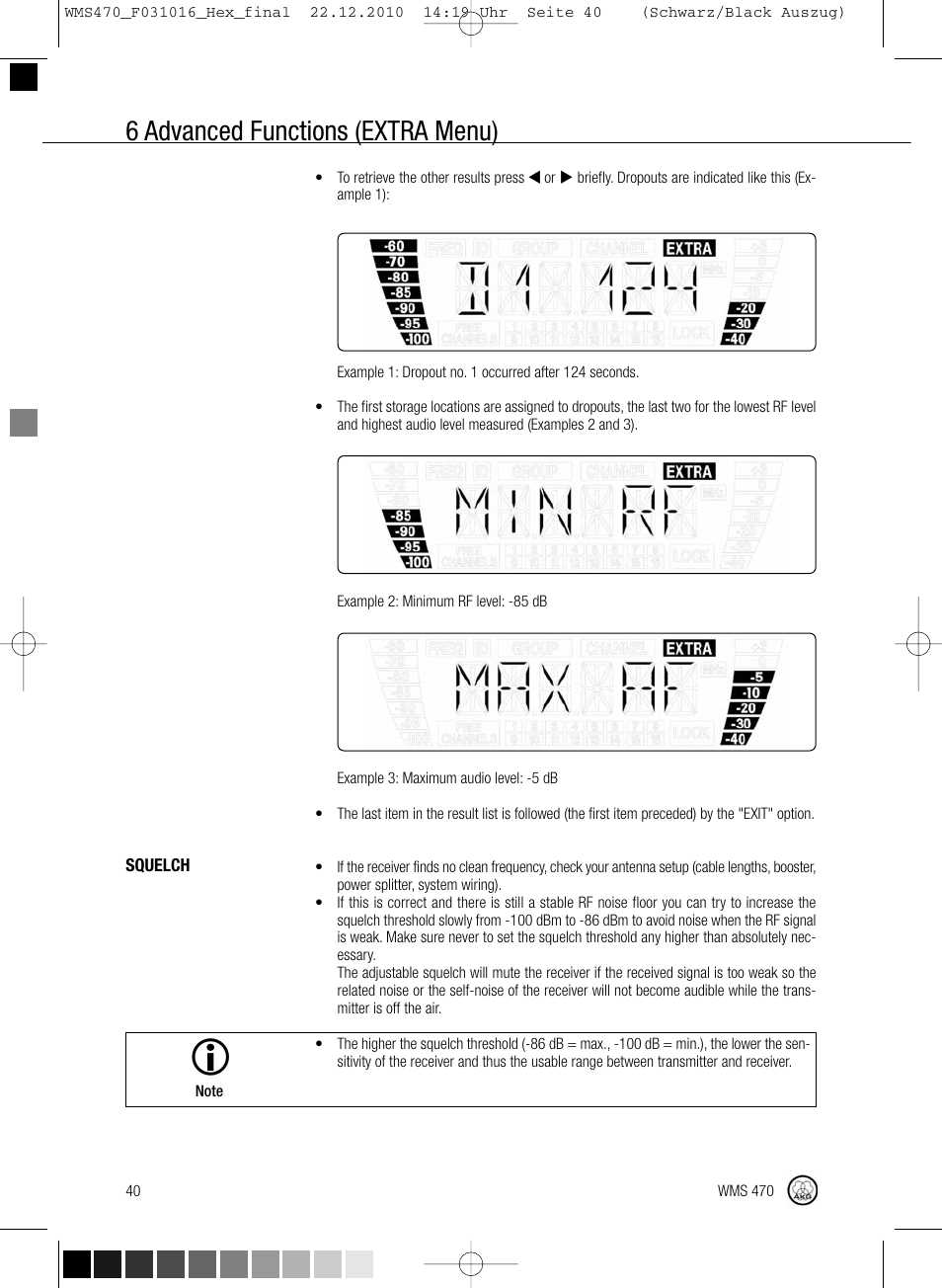 6 advanced functions (extra menu) | Harman-Kardon WMS 470 User Manual | Page 46 / 142