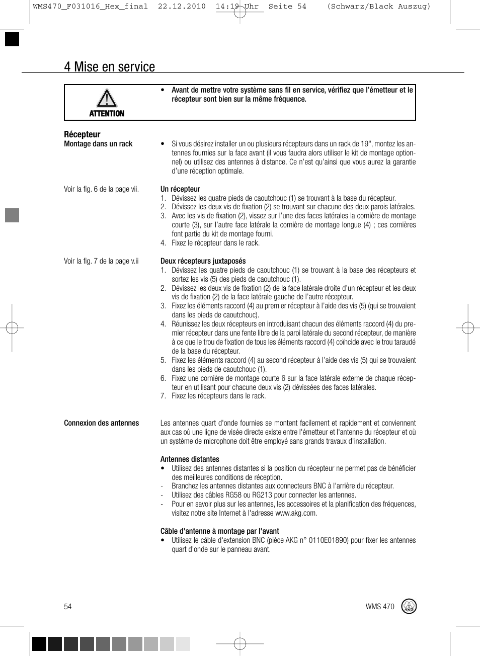 4 mise en service | Harman-Kardon WMS 470 User Manual | Page 60 / 142