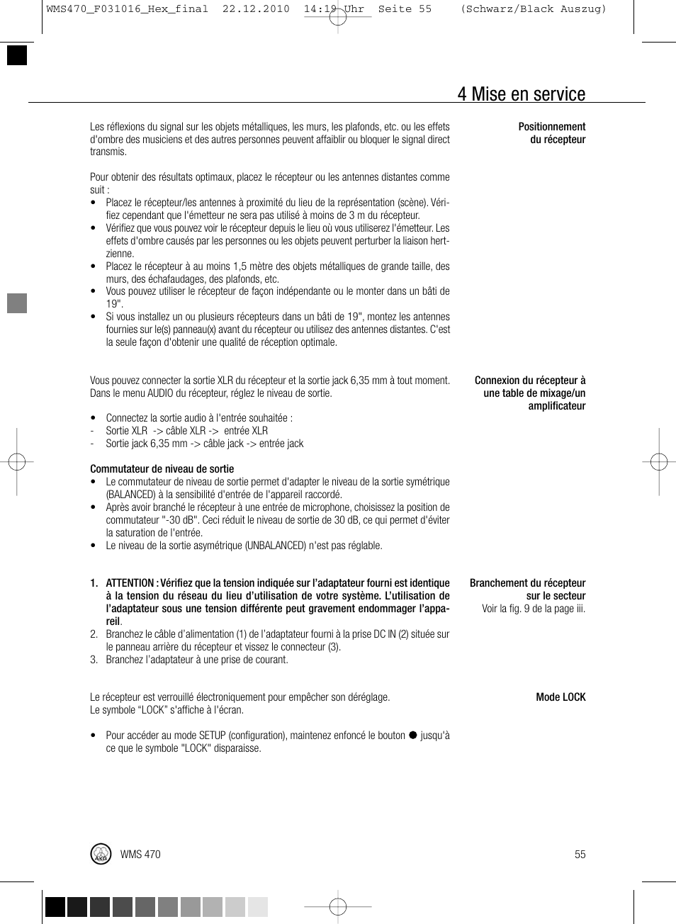 4 mise en service | Harman-Kardon WMS 470 User Manual | Page 61 / 142