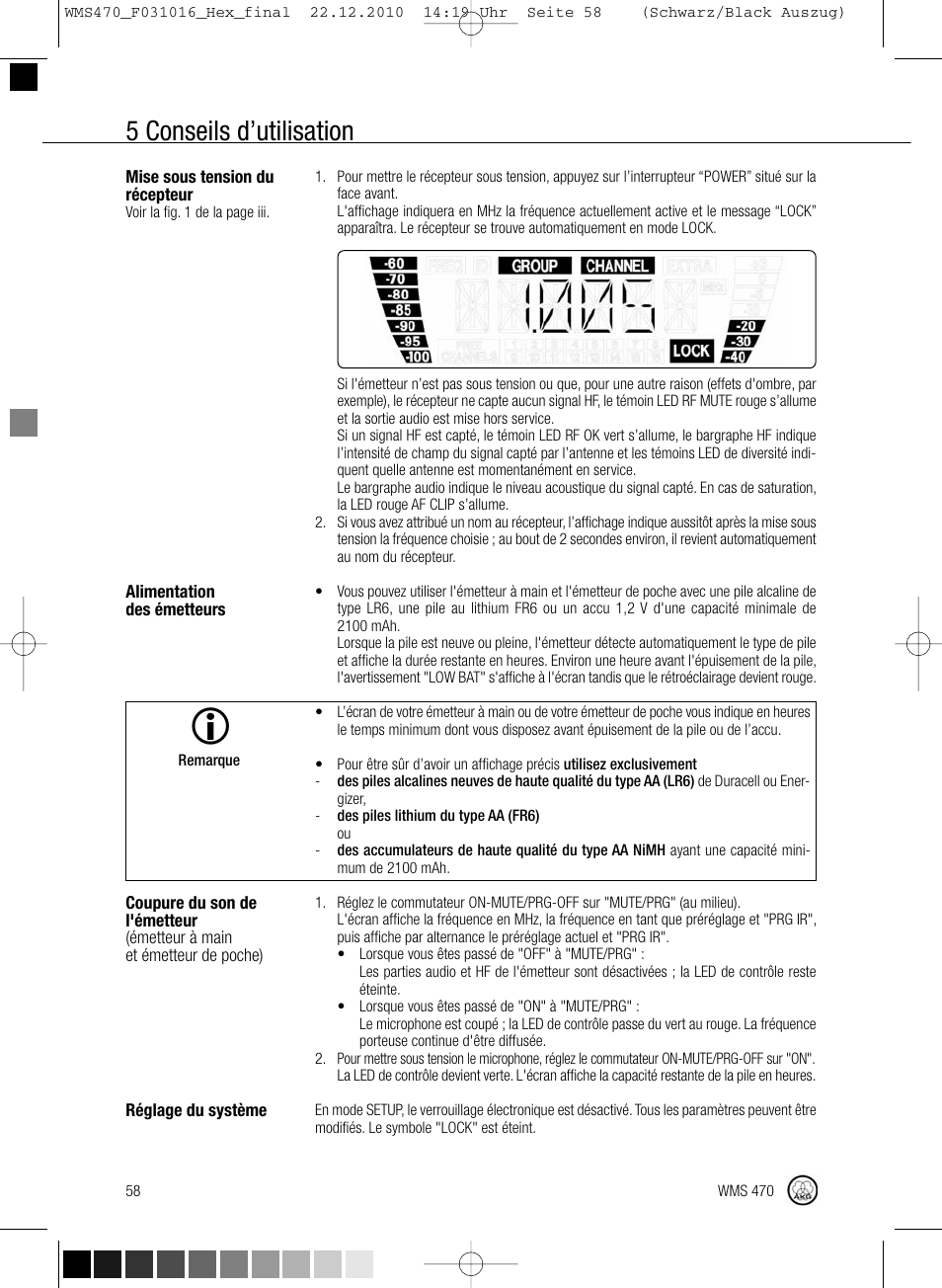 5 conseils d’utilisation | Harman-Kardon WMS 470 User Manual | Page 64 / 142