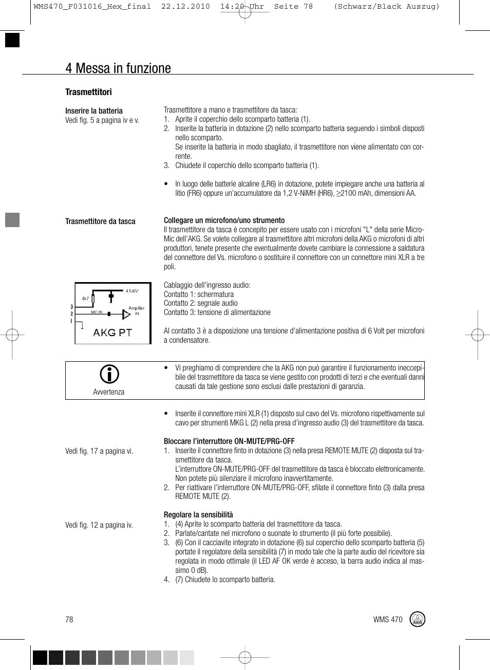 4 messa in funzione | Harman-Kardon WMS 470 User Manual | Page 84 / 142