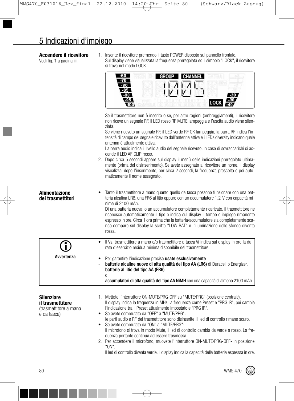 5 indicazioni d’impiego | Harman-Kardon WMS 470 User Manual | Page 86 / 142