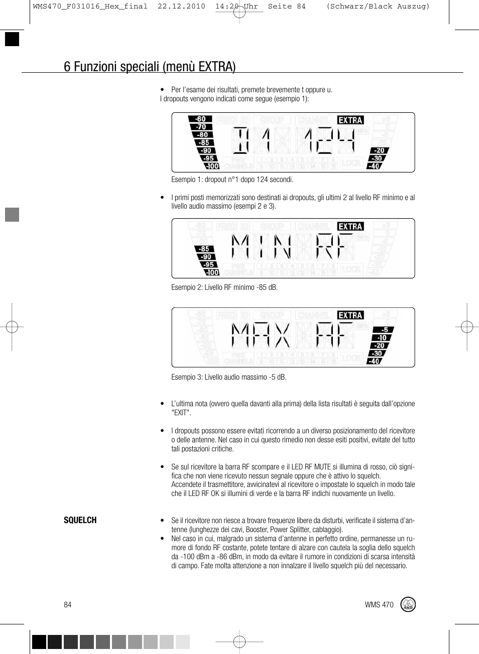 6 funzioni speciali (menù extra) | Harman-Kardon WMS 470 User Manual | Page 90 / 142