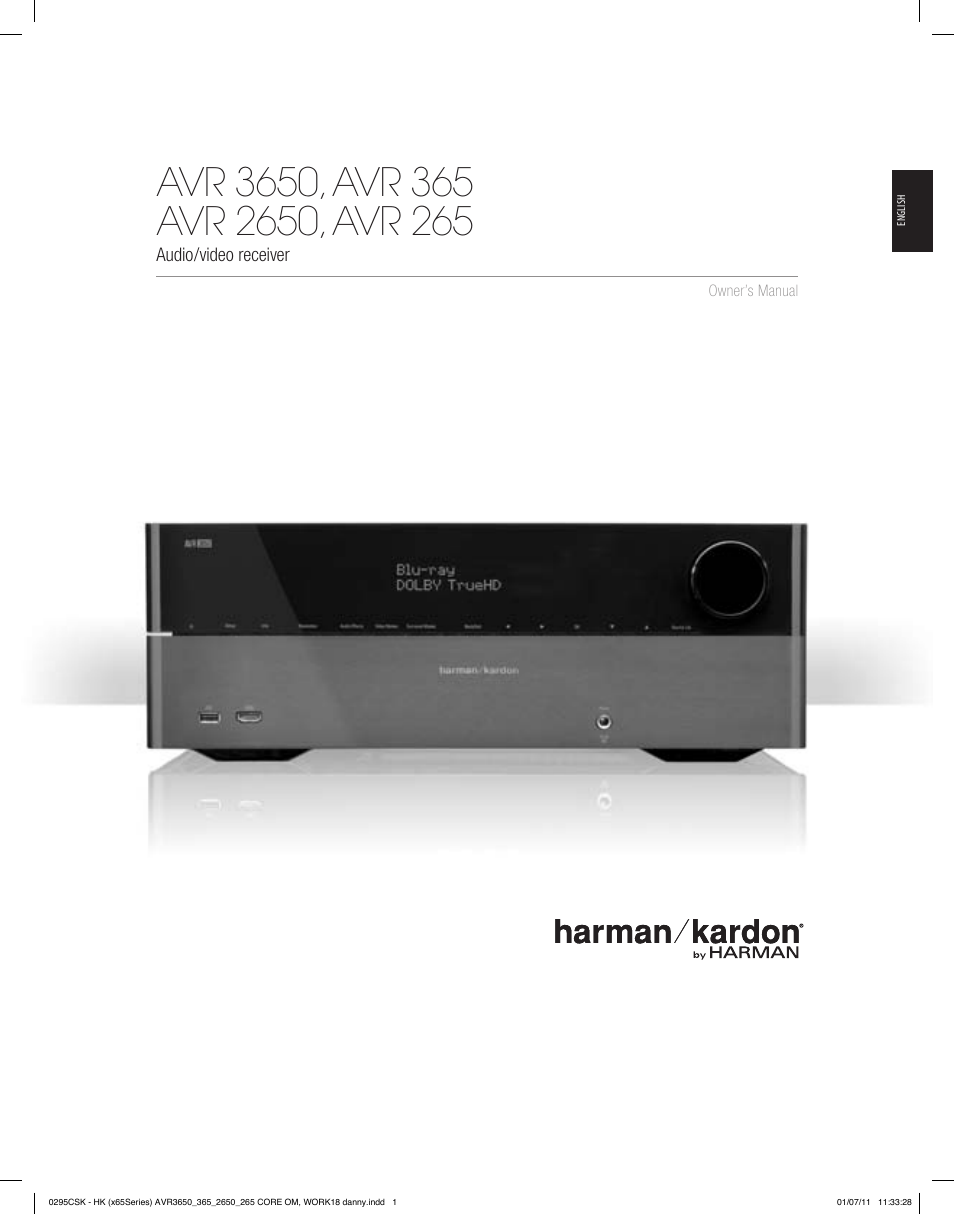 Harman-Kardon AVR 265 User Manual | 62 pages