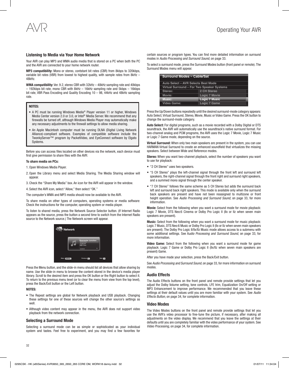 Operating your avr | Harman-Kardon AVR 265 User Manual | Page 32 / 62