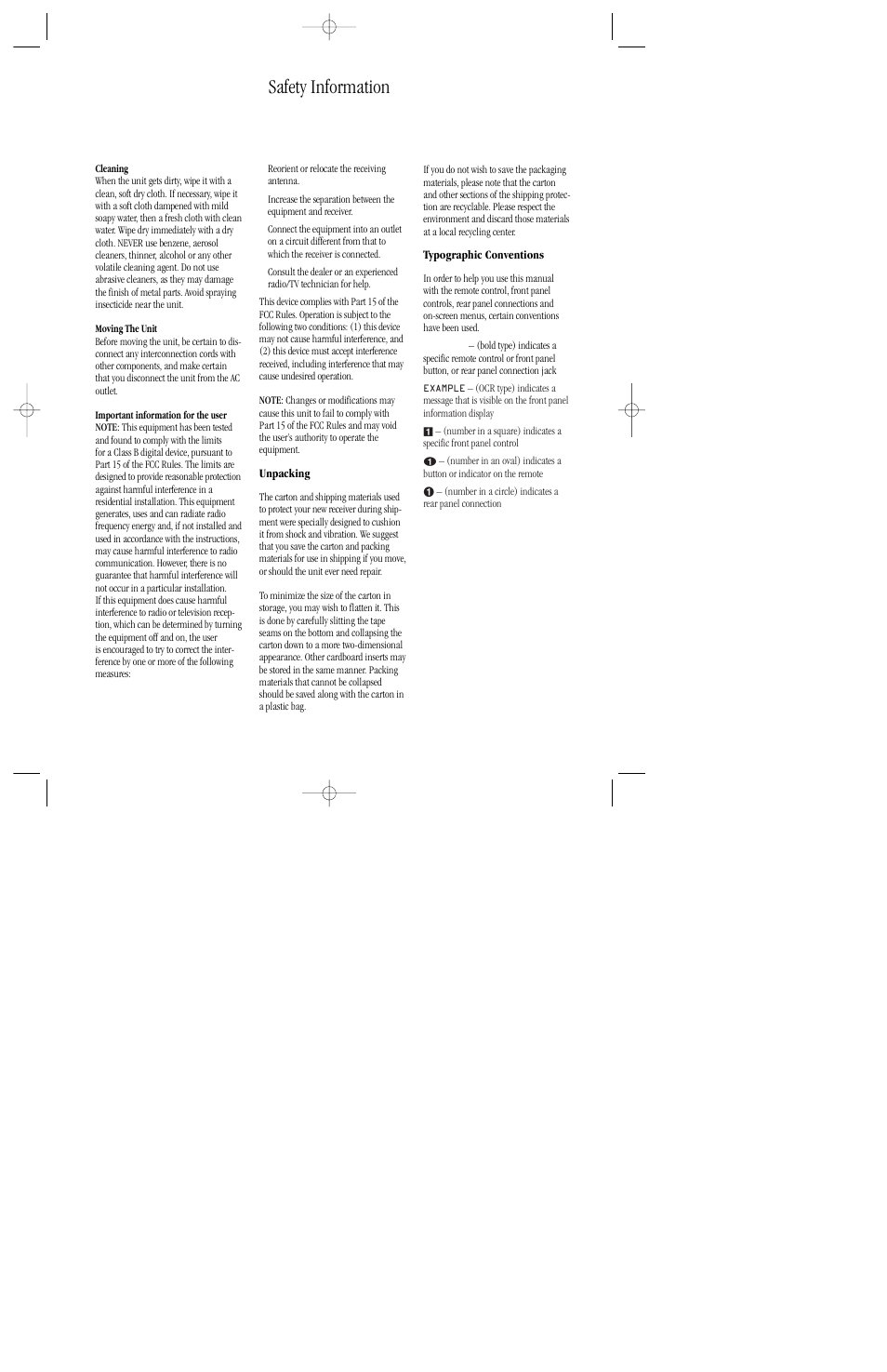 Safety information | Harman-Kardon HD720 User Manual | Page 6 / 20