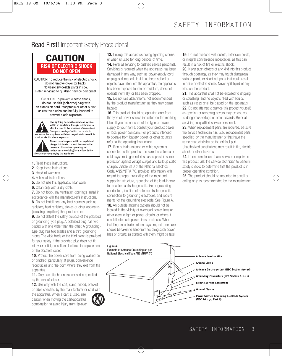 Harman-Kardon HKTS 18 User Manual | Page 3 / 16