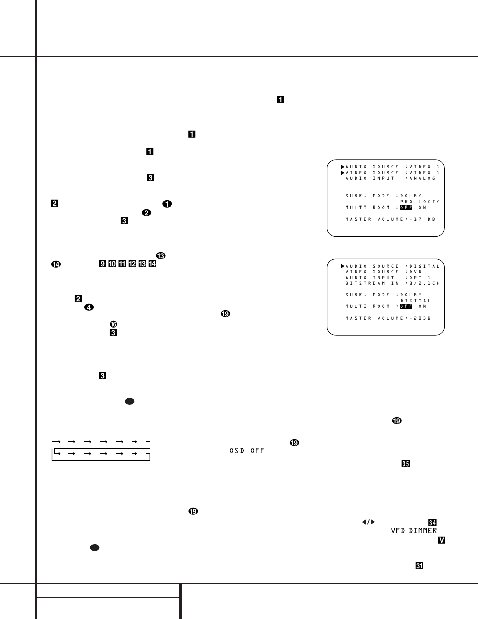 Operation, 20 operation, Basic operation | Display brightness | Harman-Kardon AVR 500 User Manual | Page 21 / 40