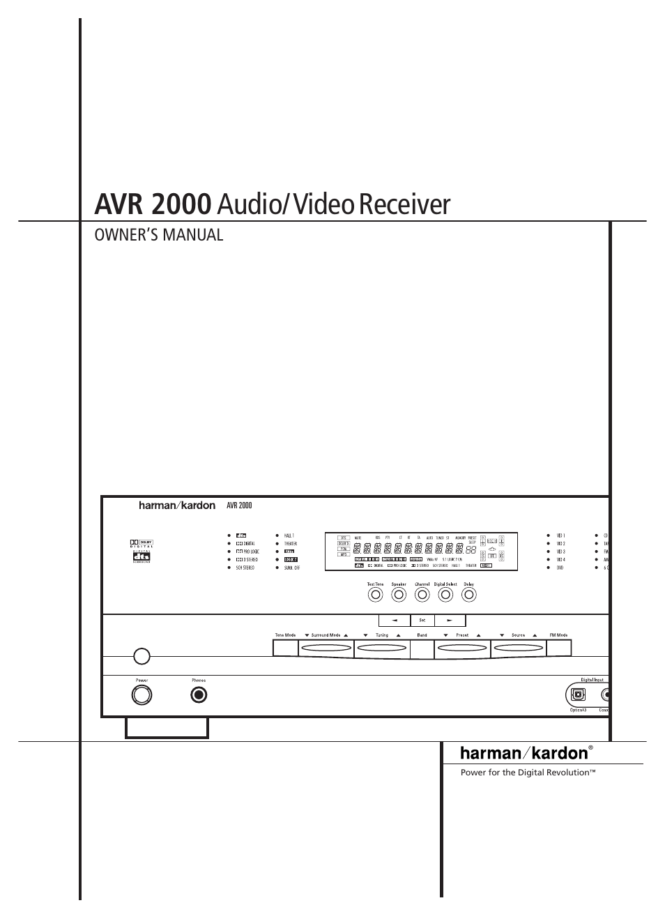 Harman-Kardon AVR 2000 User Manual | 48 pages