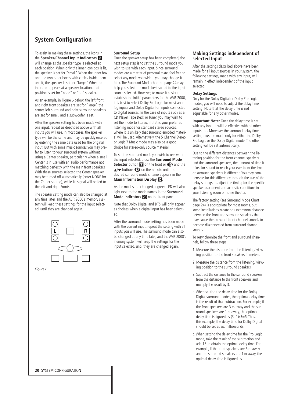 System configuration | Harman-Kardon AVR 2000 User Manual | Page 20 / 48