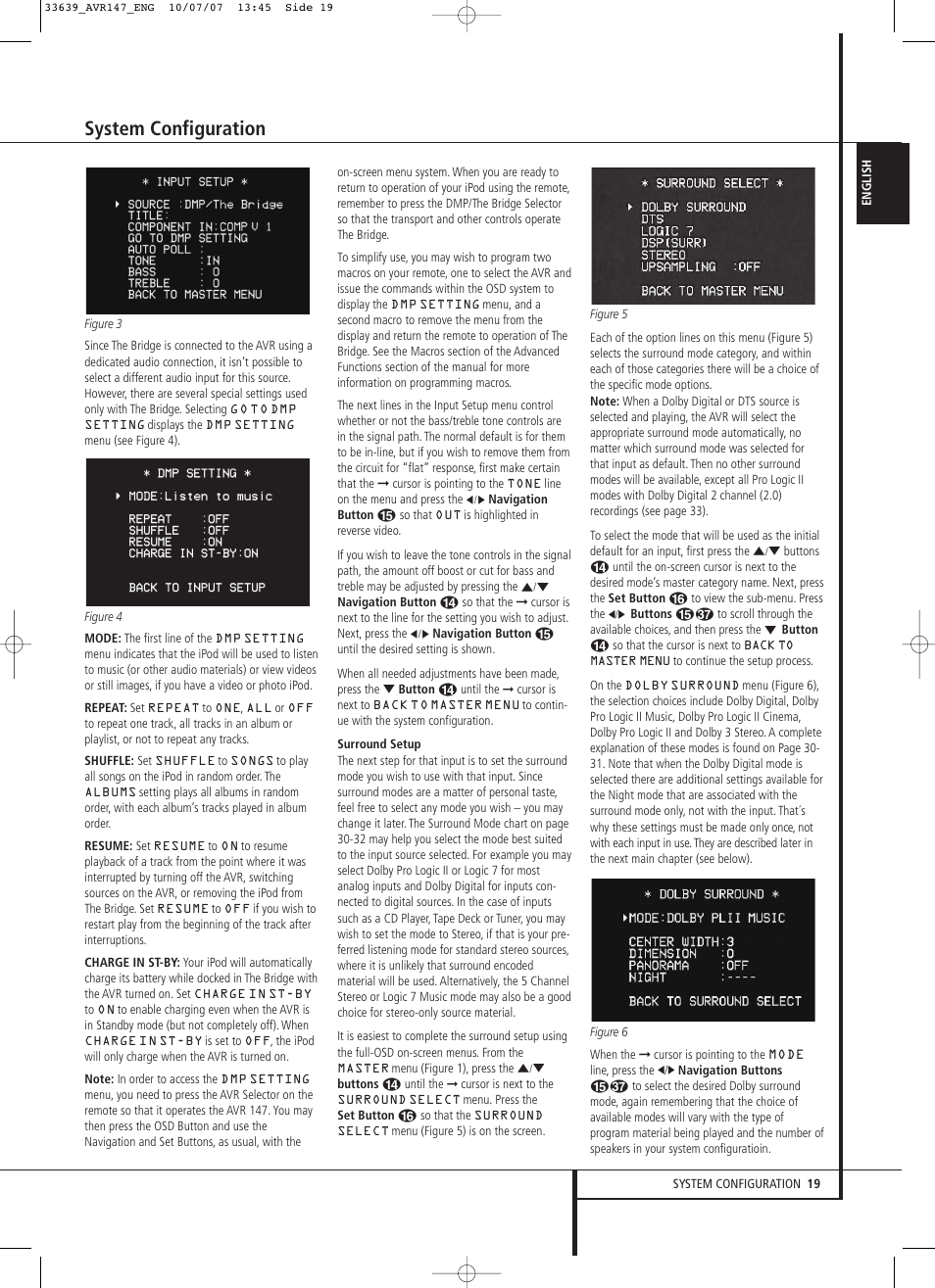System configuration | Harman-Kardon AVR 147 User Manual | Page 19 / 52