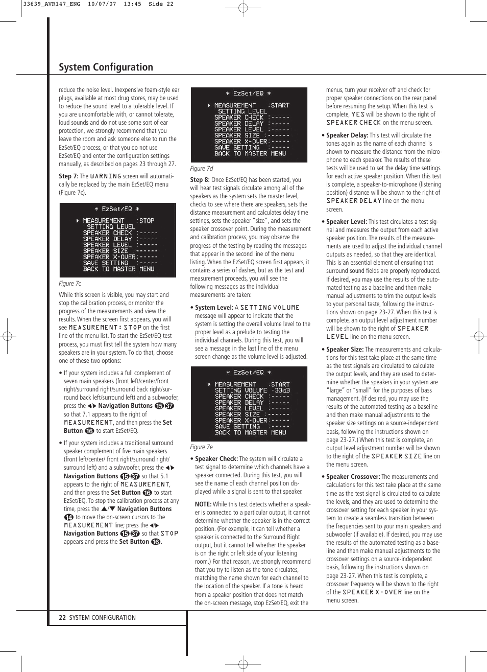System configuration | Harman-Kardon AVR 147 User Manual | Page 22 / 52