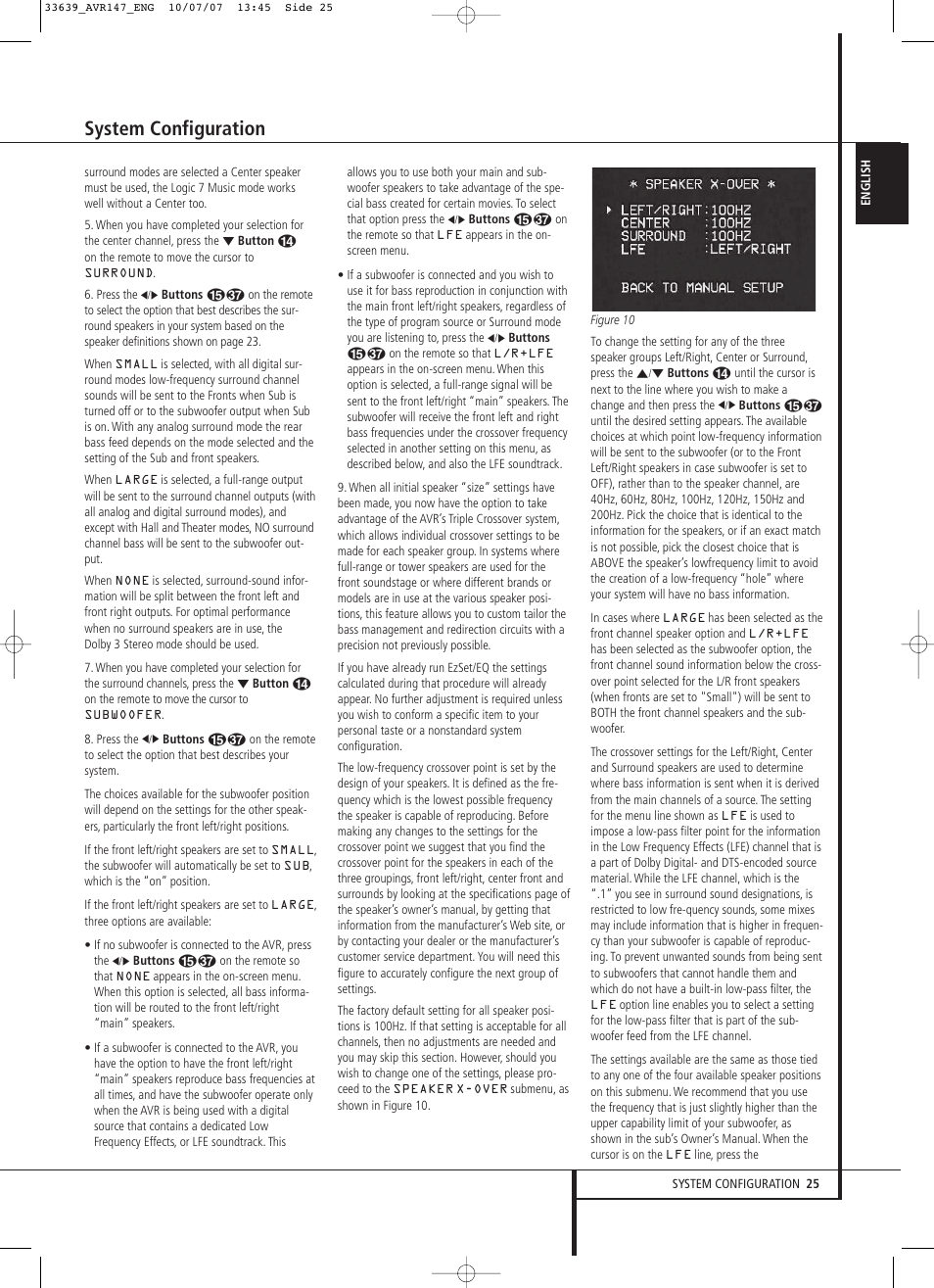 System configuration | Harman-Kardon AVR 147 User Manual | Page 25 / 52