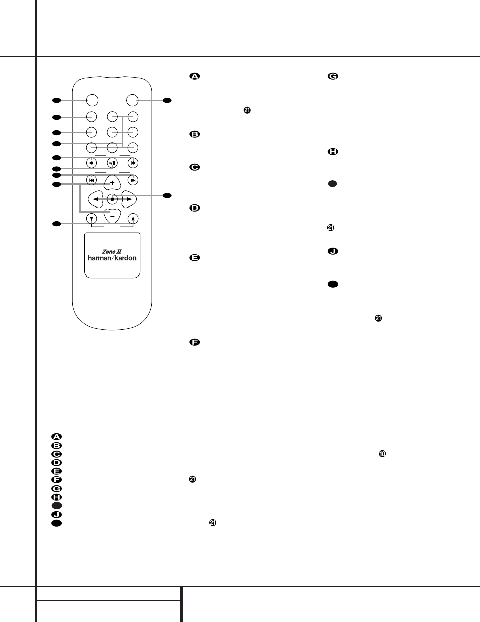 Zone ii remote control functions, 14 zone ii remote control functions | Harman-Kardon AVR 310 User Manual | Page 14 / 54
