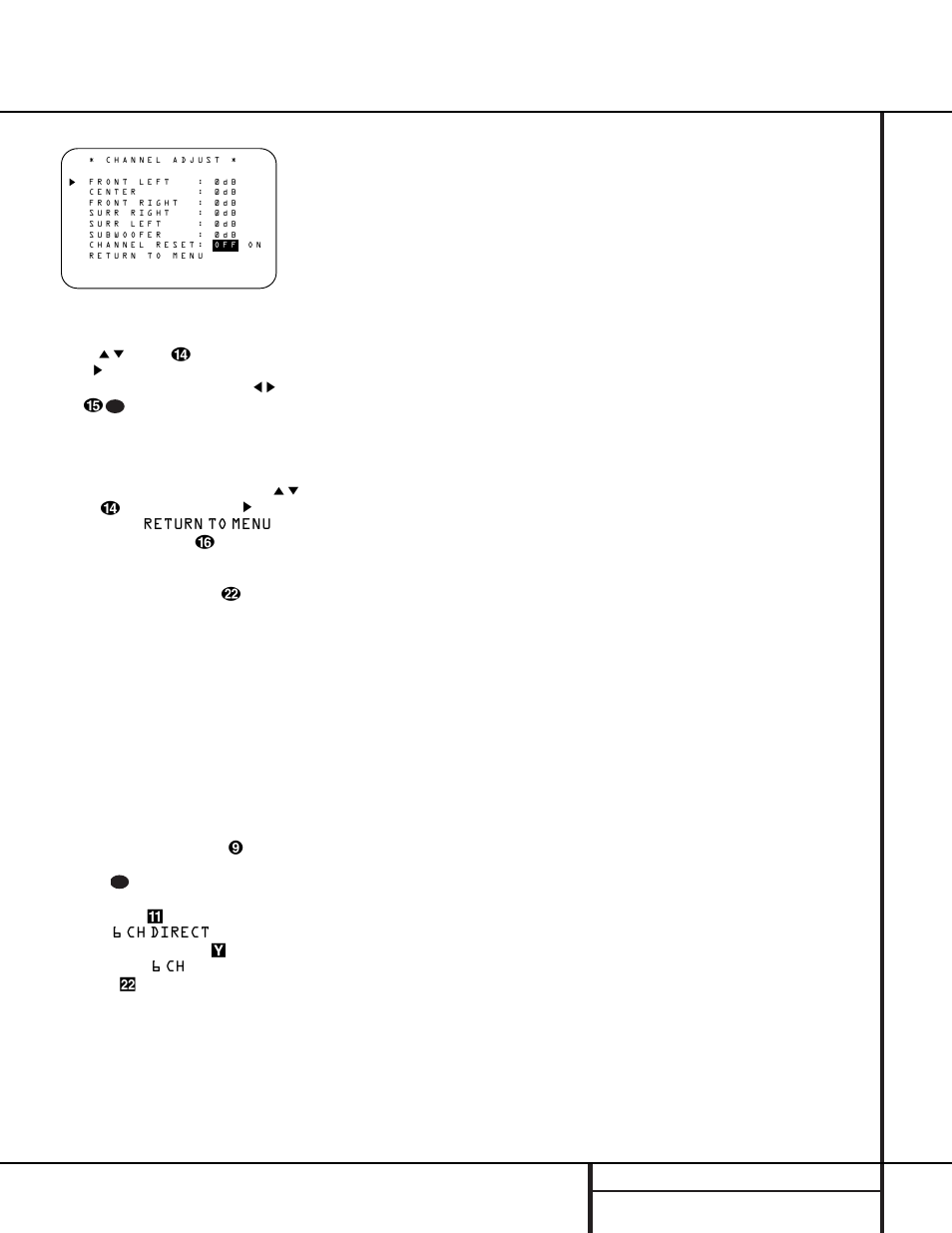 Operation, 31 operation, Channel direct input | Harman-Kardon AVR 310 User Manual | Page 31 / 54