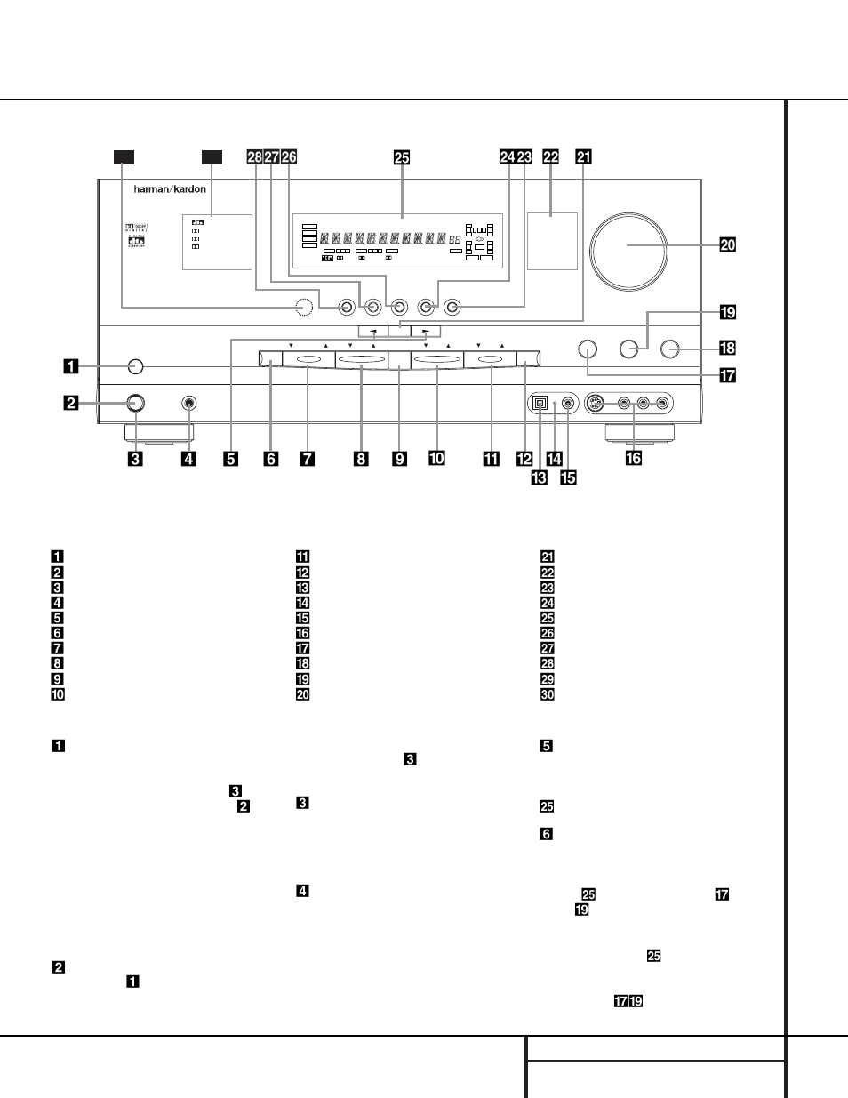 Front panel controls, 5 front panel controls, 46 т ъ ıщ ˆ | Harman-Kardon AVR 310 User Manual | Page 5 / 54