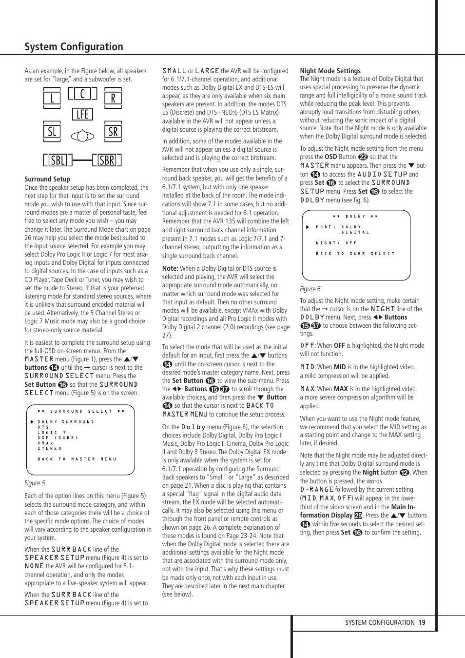 System configuration | Harman-Kardon AVR 135 User Manual | Page 19 / 42