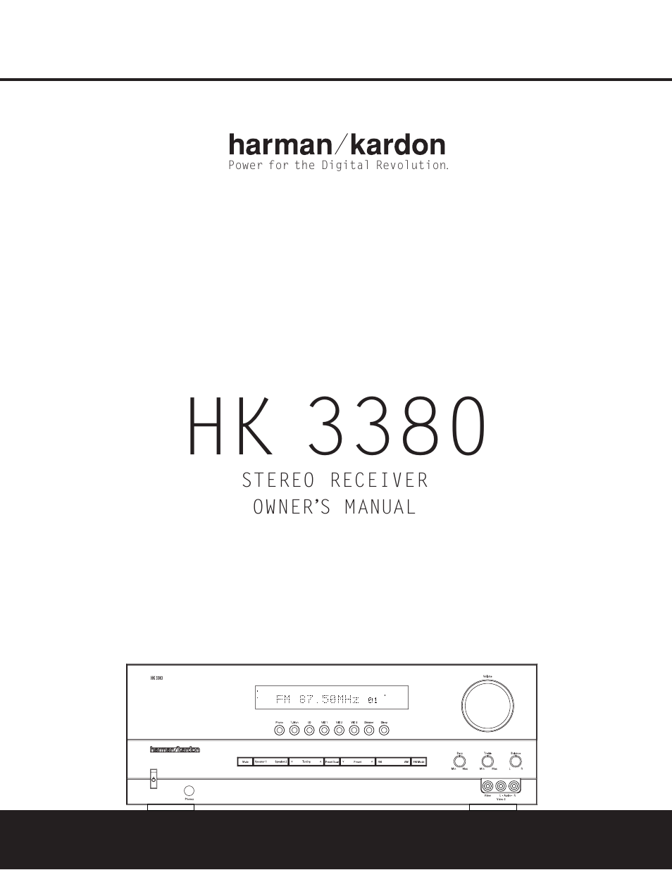 Harman-Kardon HK 3380 User Manual | 20 pages