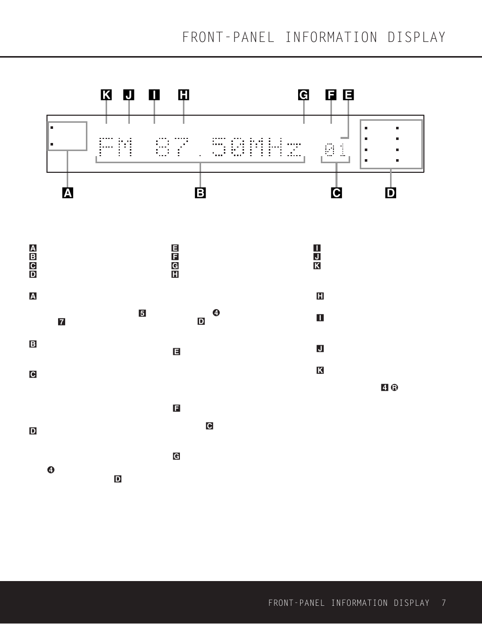 Front-panel information display | Harman-Kardon HK 3380 User Manual | Page 7 / 20