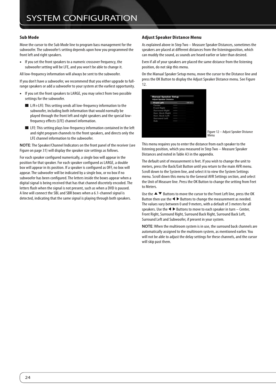 System configuration | Harman-Kardon AVR 260 User Manual | Page 24 / 54