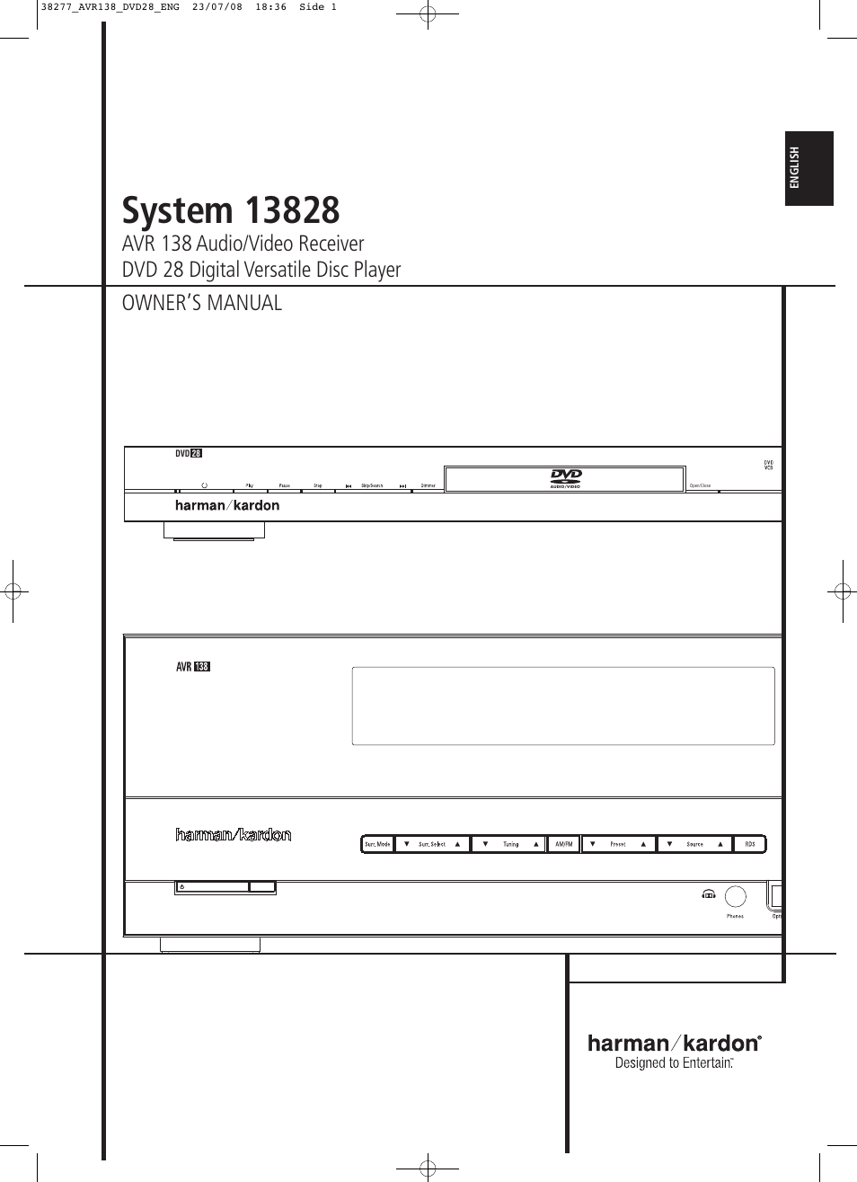 Harman-Kardon 13828 User Manual | 50 pages