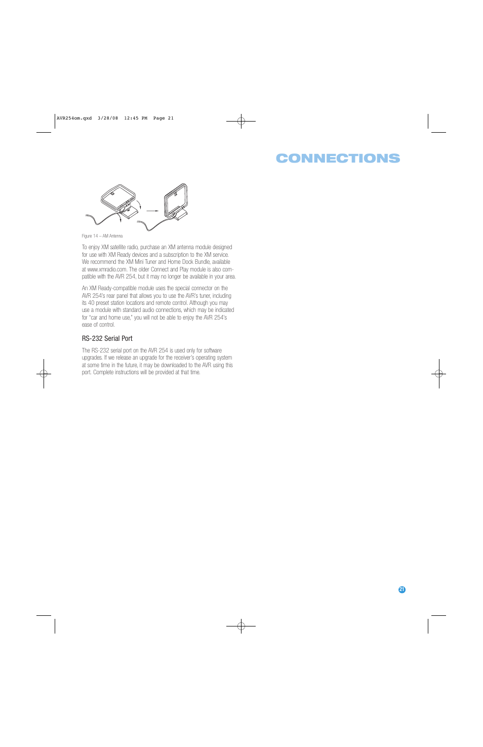 Connections | Harman-Kardon AVR 254 User Manual | Page 21 / 76