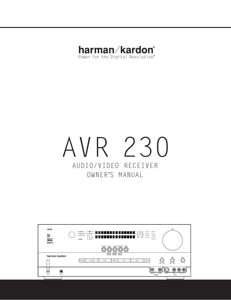 Harman-Kardon AVR 230 User Manual | 52 pages