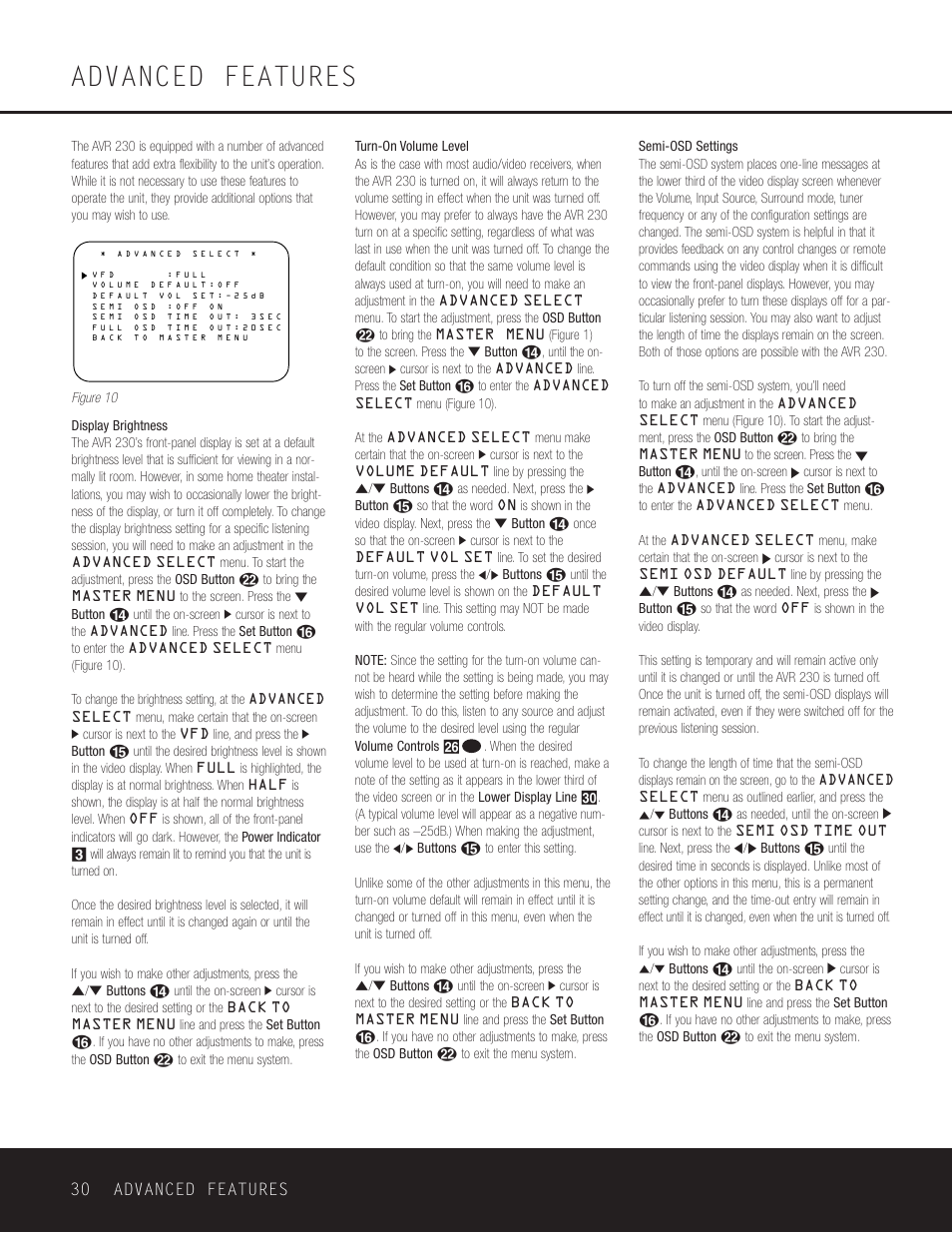 Advanced features, 30 advanced features | Harman-Kardon AVR 230 User Manual | Page 30 / 52