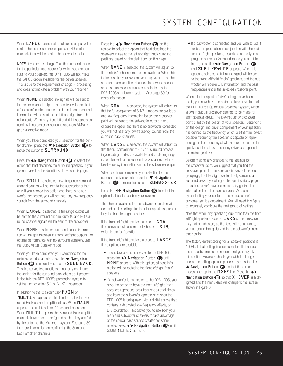 System configuration, System configuration 25 | Harman-Kardon DPR 1005 User Manual | Page 25 / 52