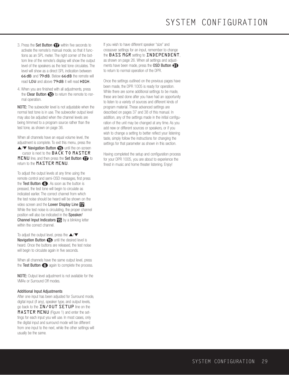 System configuration | Harman-Kardon DPR 1005 User Manual | Page 29 / 52