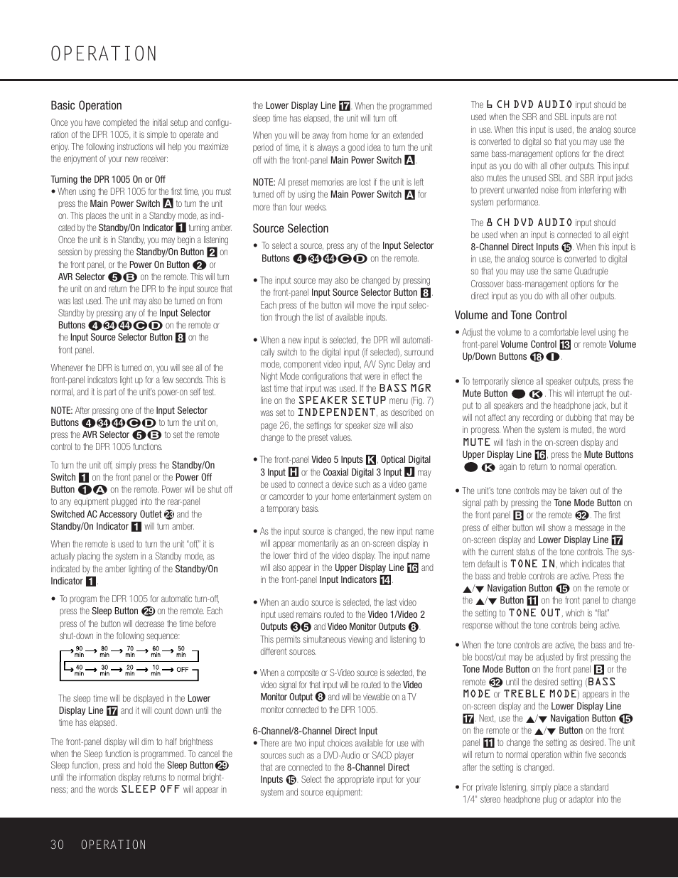 Operation | Harman-Kardon DPR 1005 User Manual | Page 30 / 52