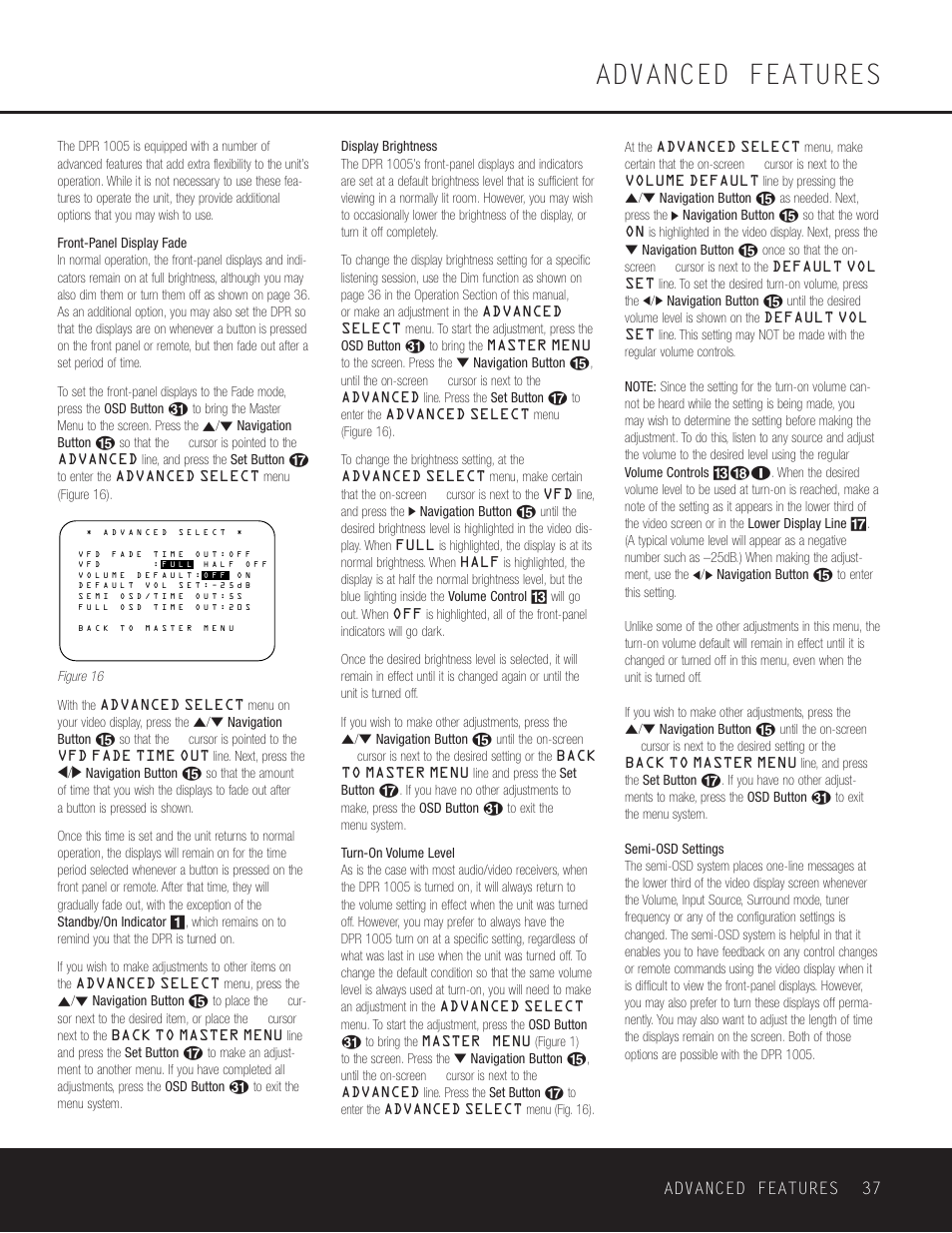 Advanced features, Advanced features 37 | Harman-Kardon DPR 1005 User Manual | Page 37 / 52