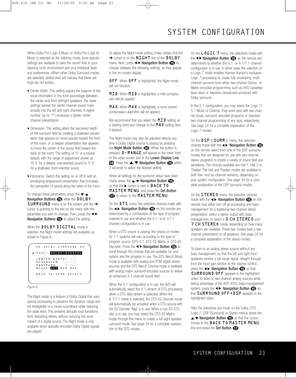 System configuration | Harman-Kardon AVR 435 User Manual | Page 23 / 60