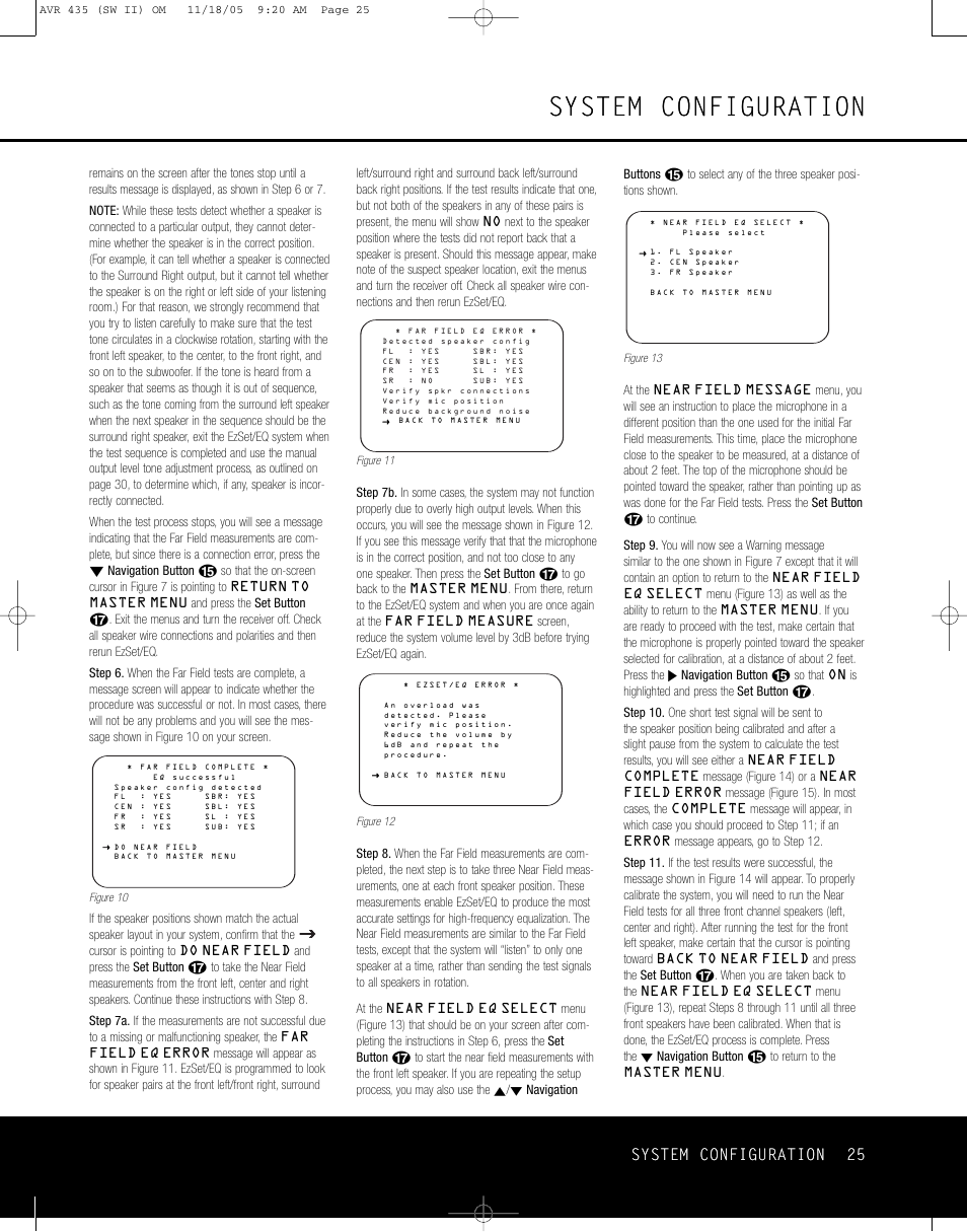 System configuration, System configuration 25 | Harman-Kardon AVR 435 User Manual | Page 25 / 60