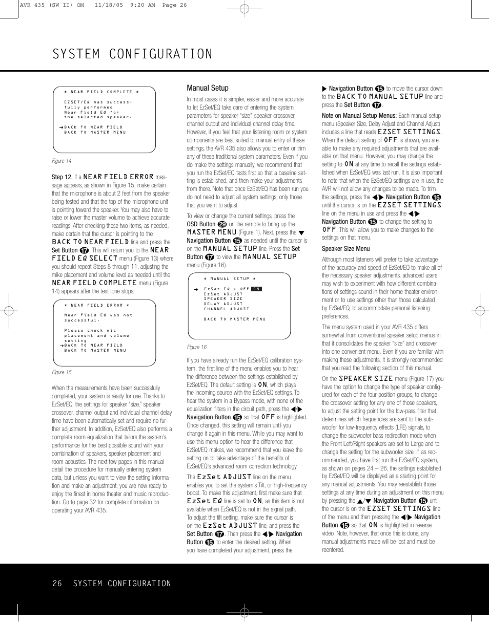 System configuration | Harman-Kardon AVR 435 User Manual | Page 26 / 60