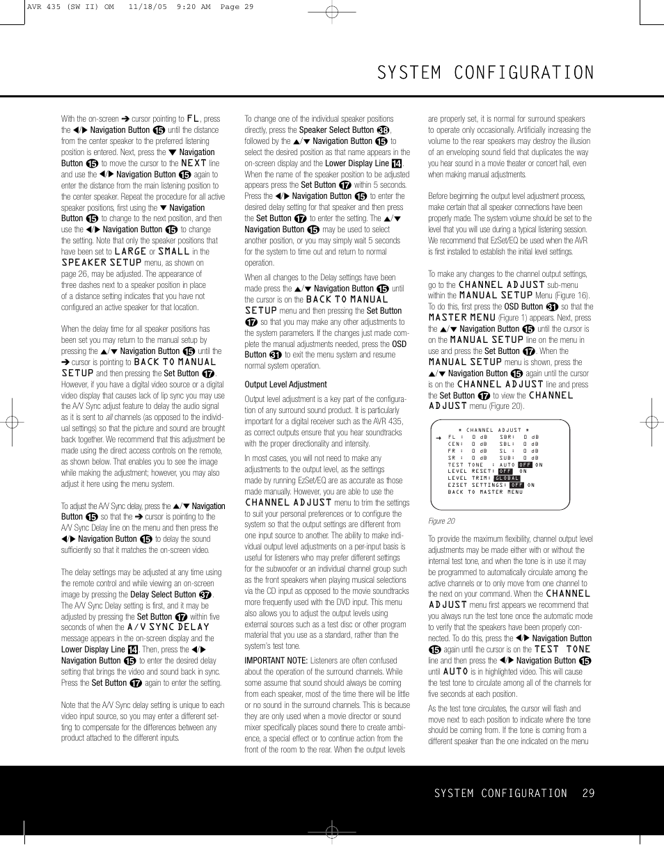 System configuration, System configuration 29 | Harman-Kardon AVR 435 User Manual | Page 29 / 60